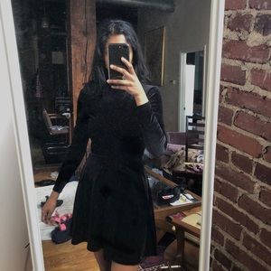 American Apparel Open Back Velvet Skater Dress